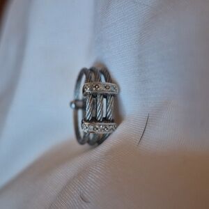 ALOR Elegant Silver With Diamonds Size 7